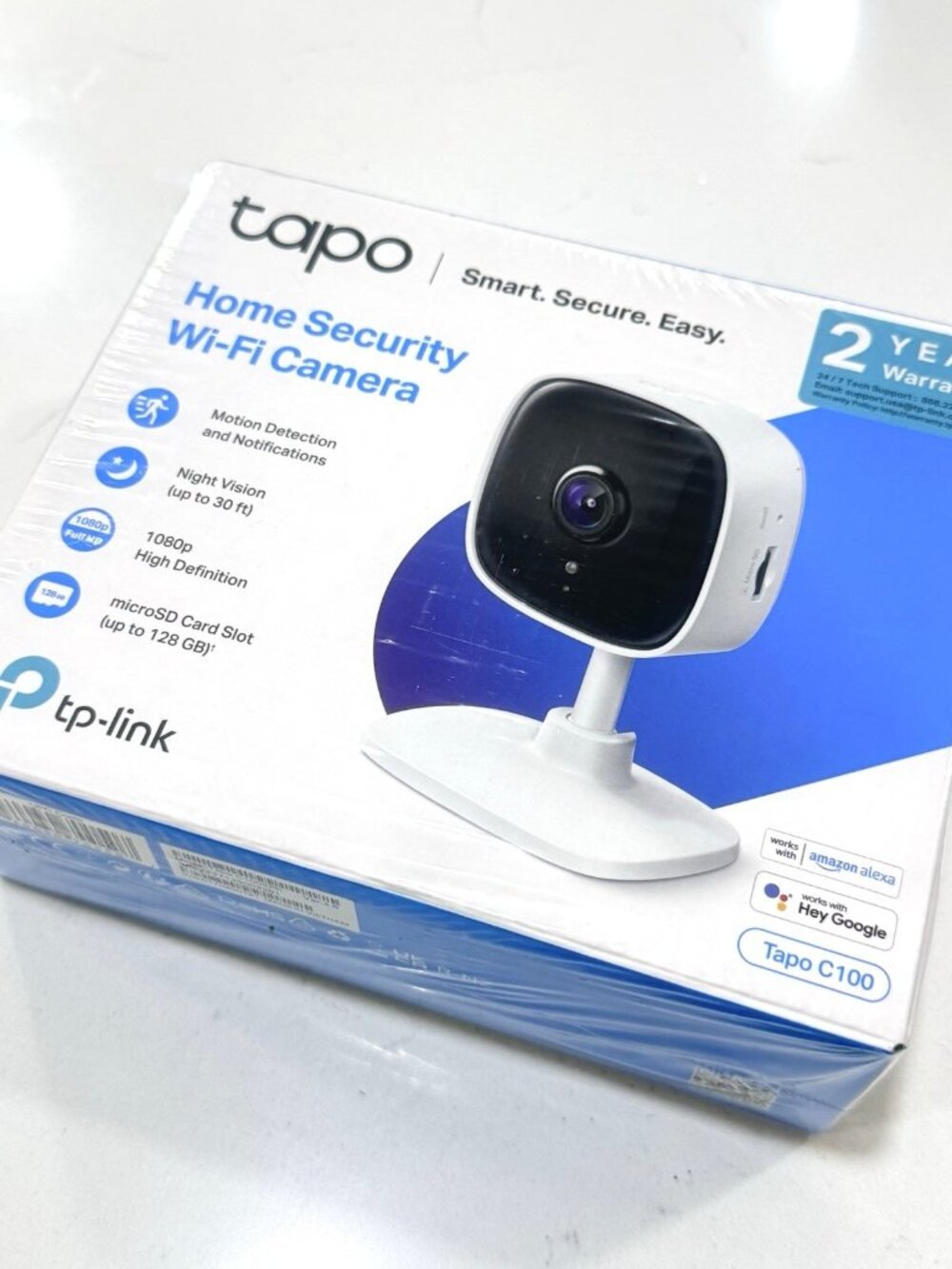 TP-Link Tapo C100 Home Security Wi-Fi Camera - 1080P Full HD - Motion Detection